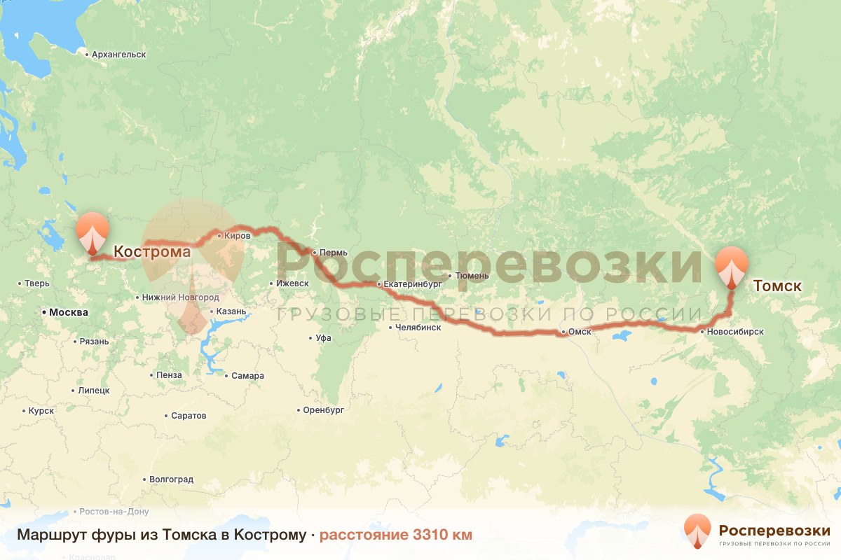 Фура Томск Кострома