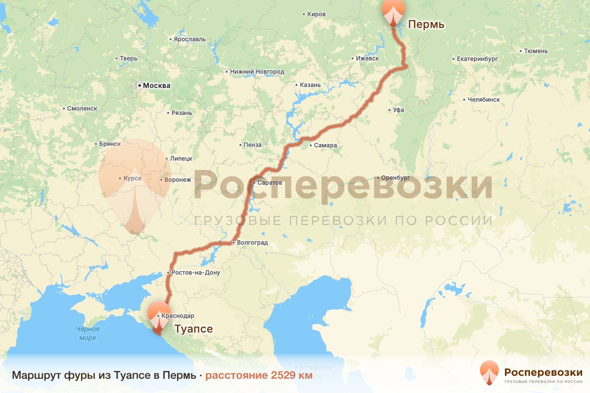 Фура Туапсе Пермь