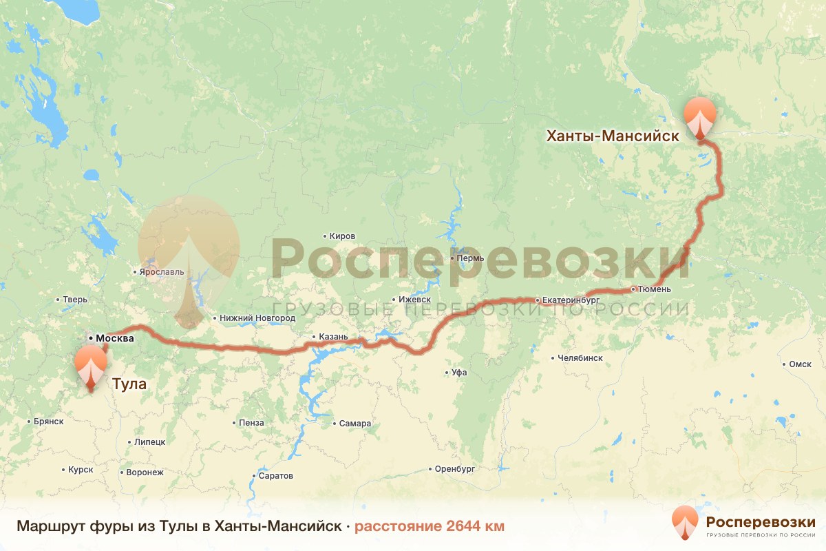 Фура Тула Ханты-Мансийск