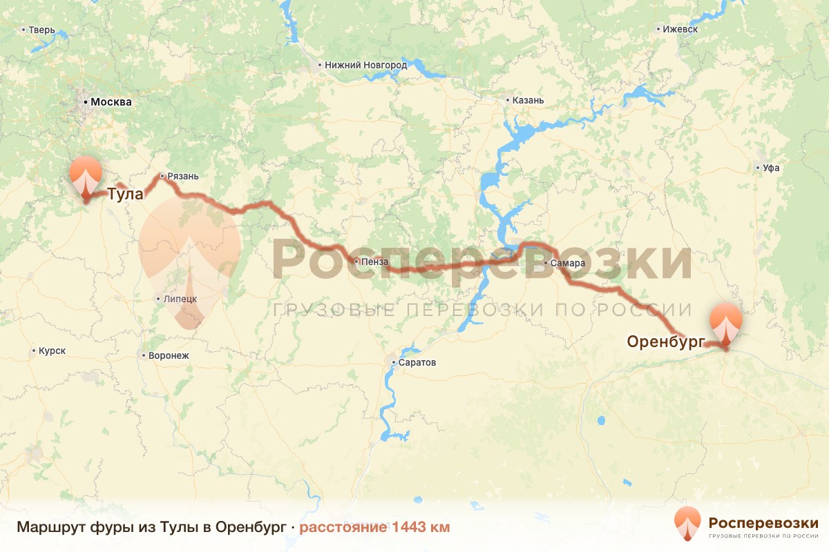 Фура Тула Оренбург