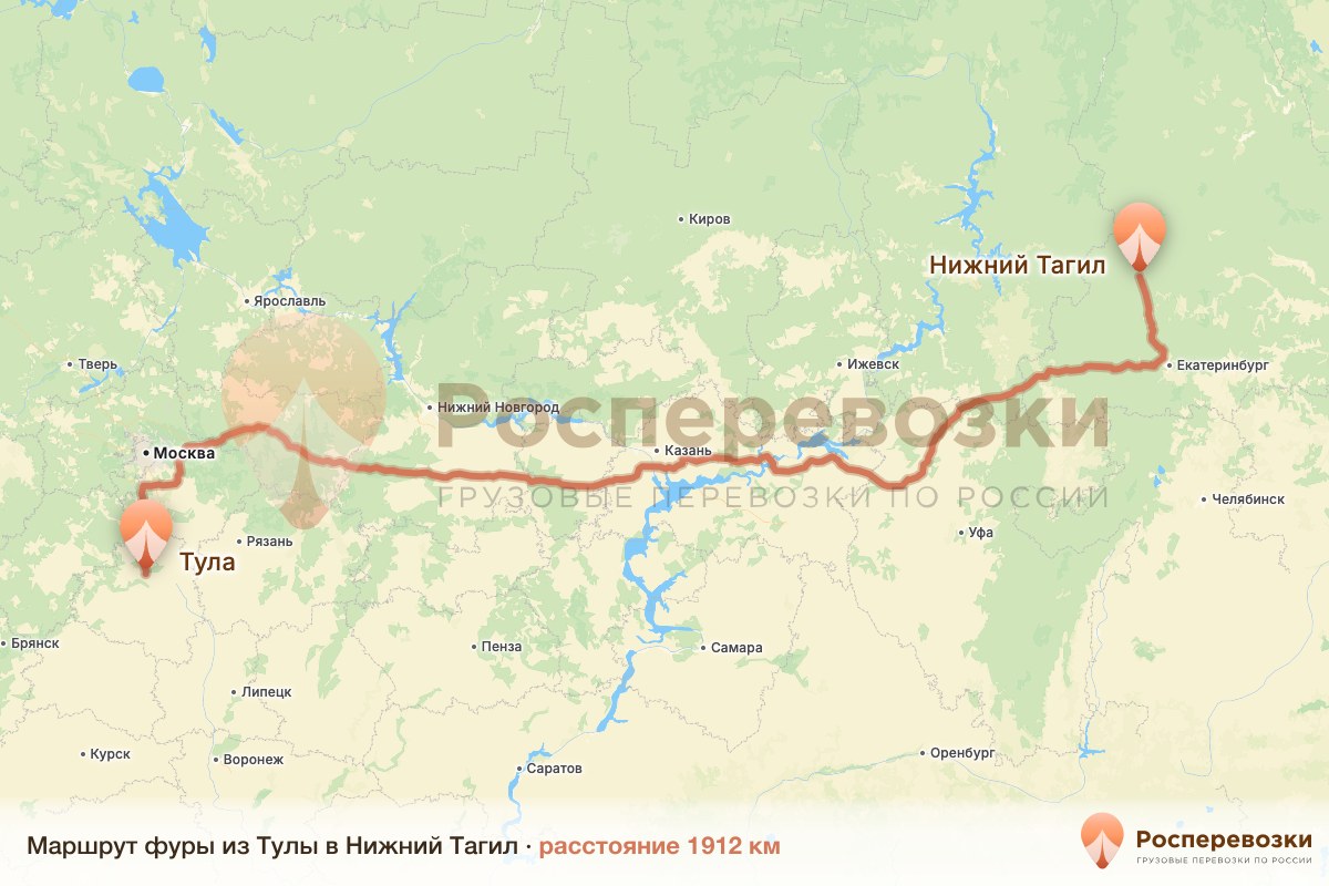 Фура Тула Нижний Тагил