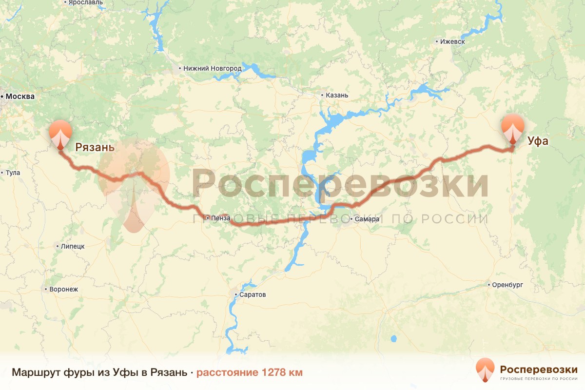 Фура Уфа Рязань