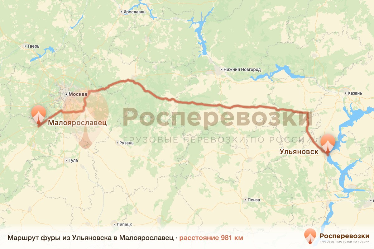 Фура Ульяновск Малоярославец