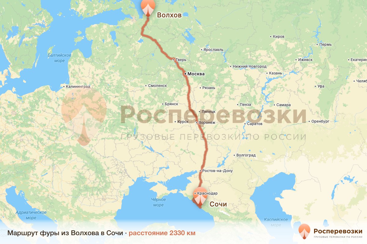 Фура Волхов Сочи