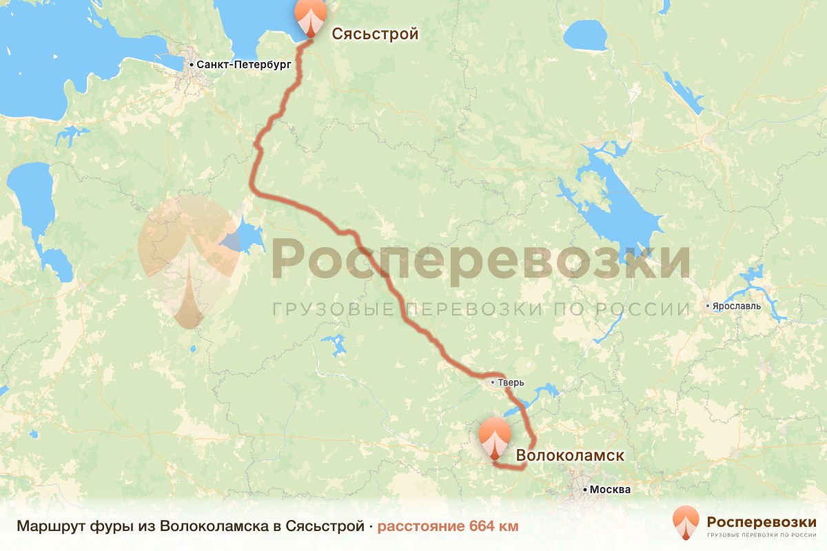Фура Волоколамск Сясьстрой