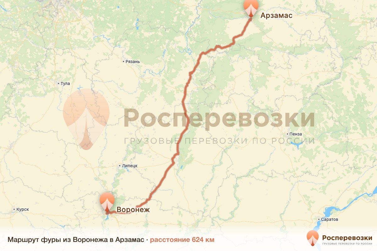 Фура Воронеж Арзамас