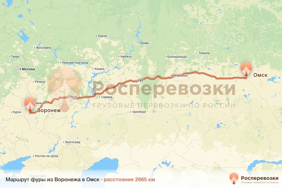 Фура Воронеж Омск