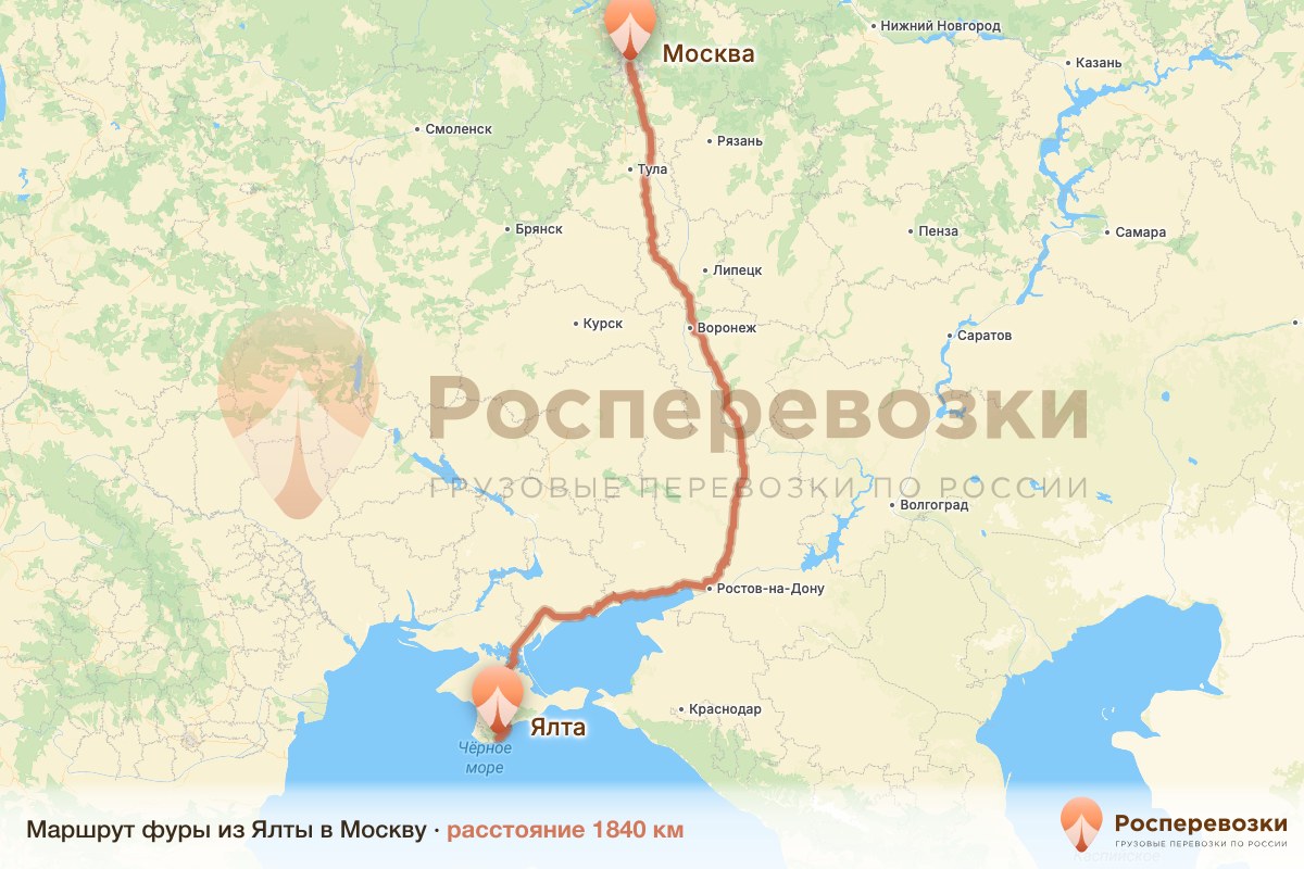 Фура Ялта Москва