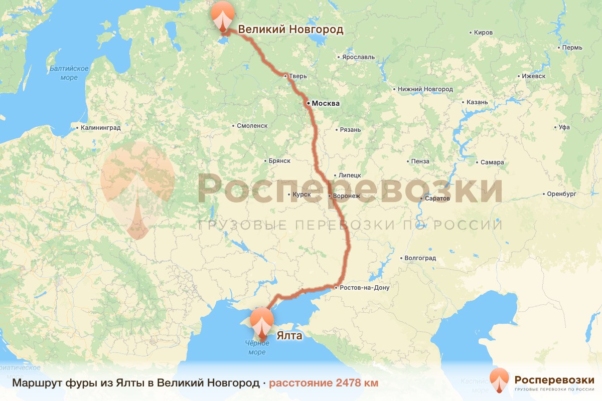 Фура Ялта Великий Новгород