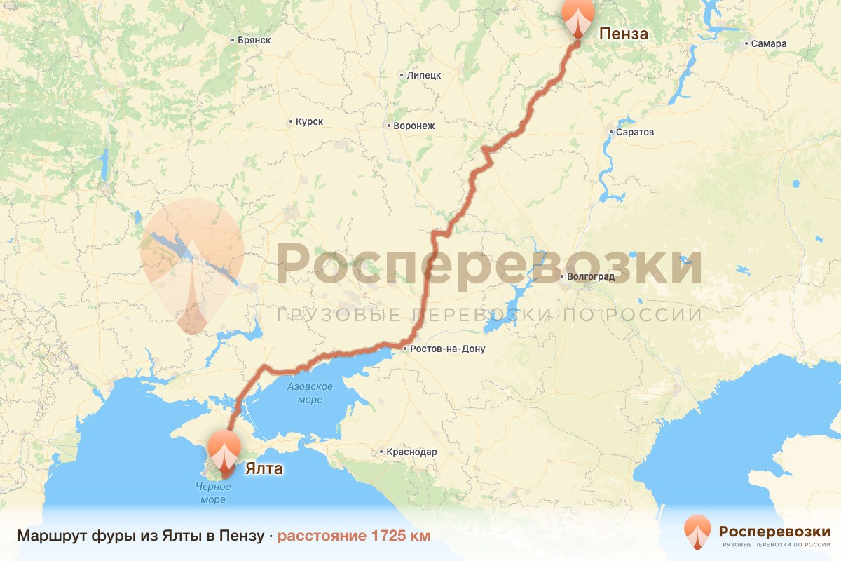 Фура Ялта Пенза