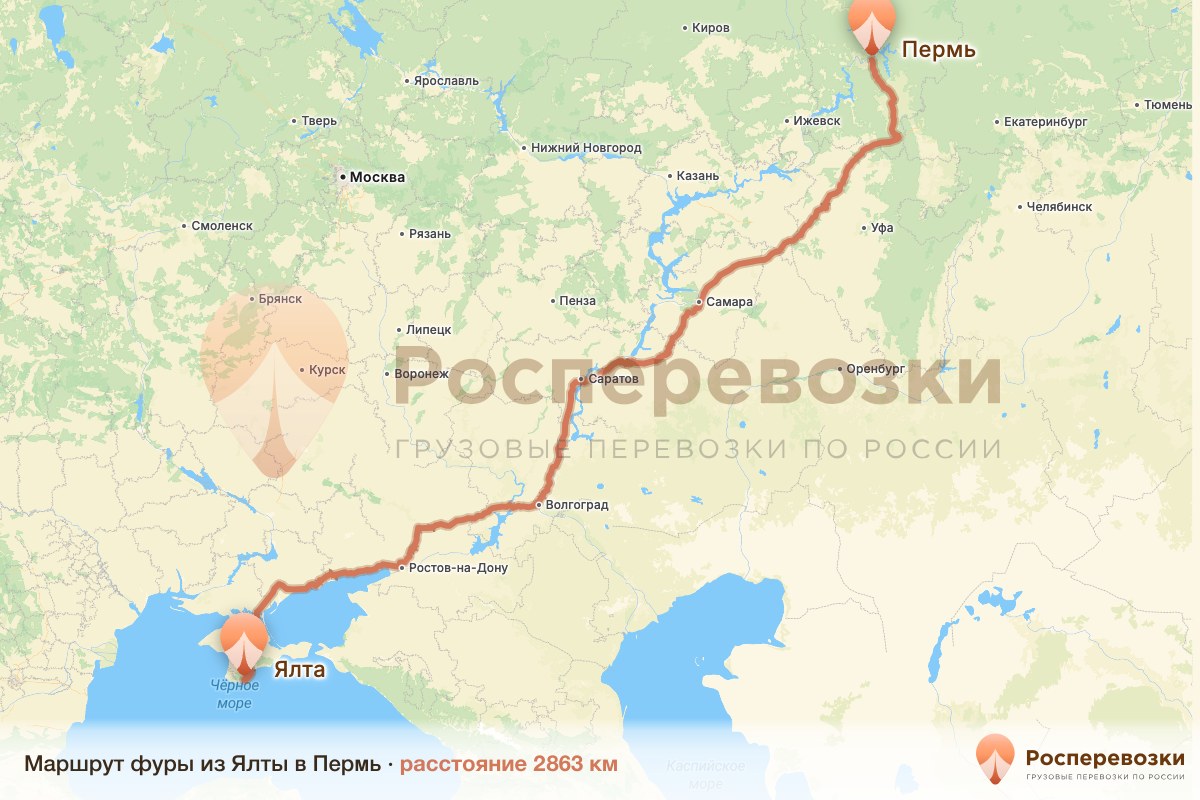 Фура Ялта Пермь