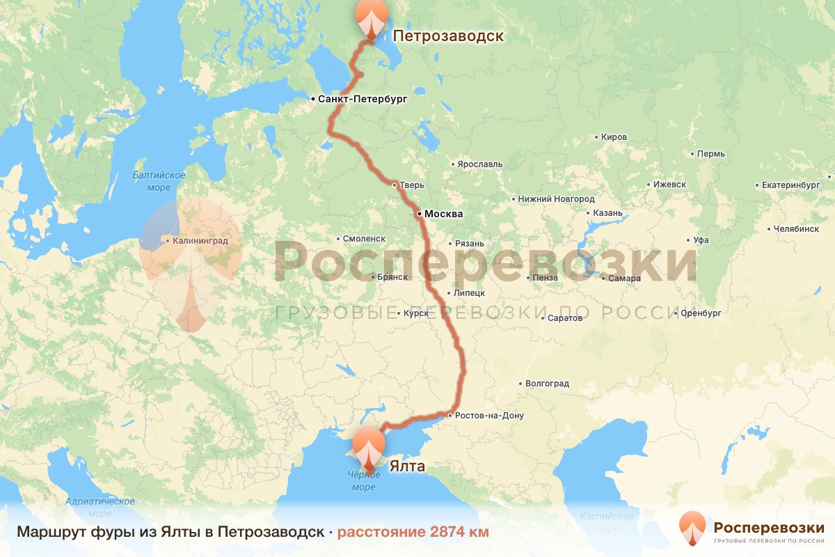 Фура Ялта Петрозаводск
