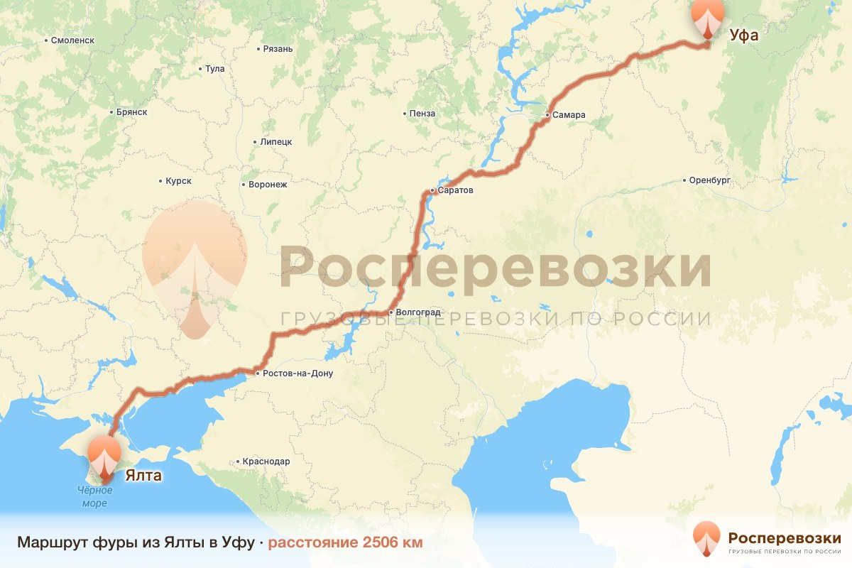 Фура Ялта Уфа