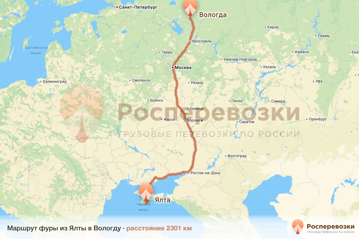 Фура Ялта Вологда