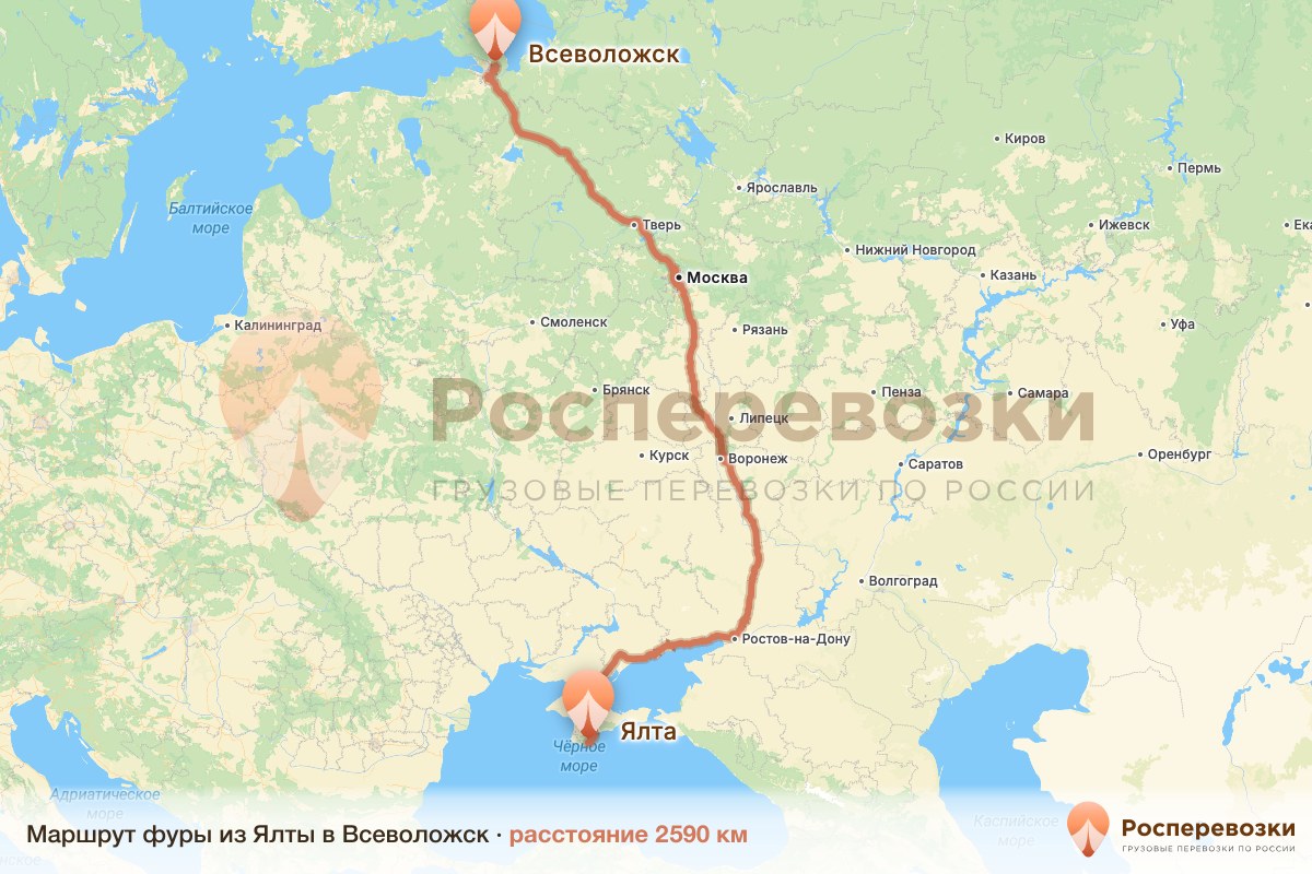 Фура Ялта Всеволожск