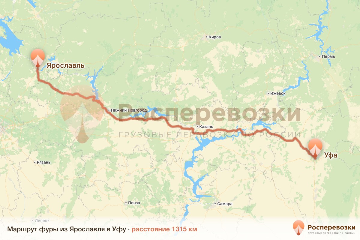 Фура Ярославль Уфа