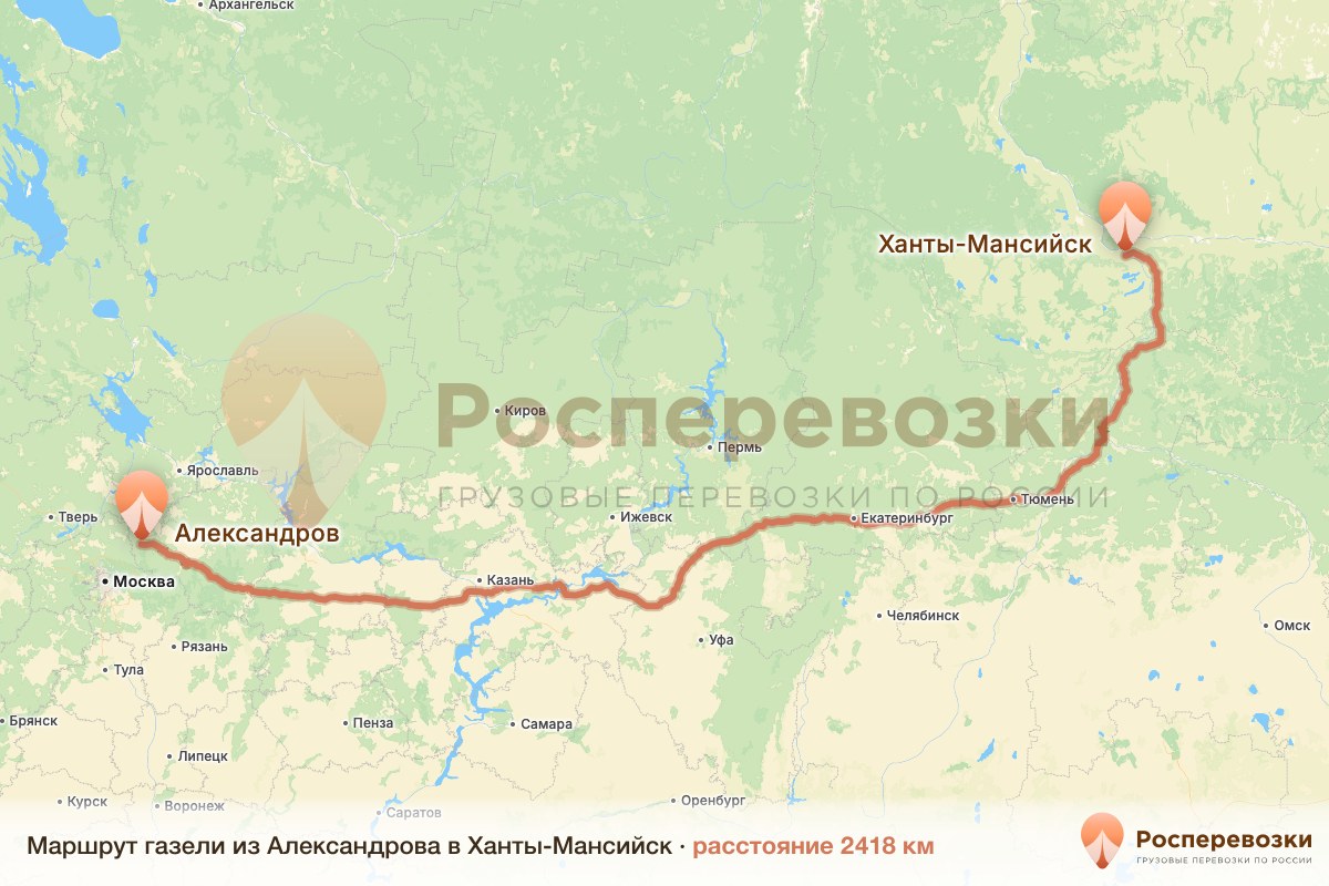 Газель Александров Ханты-Мансийск
