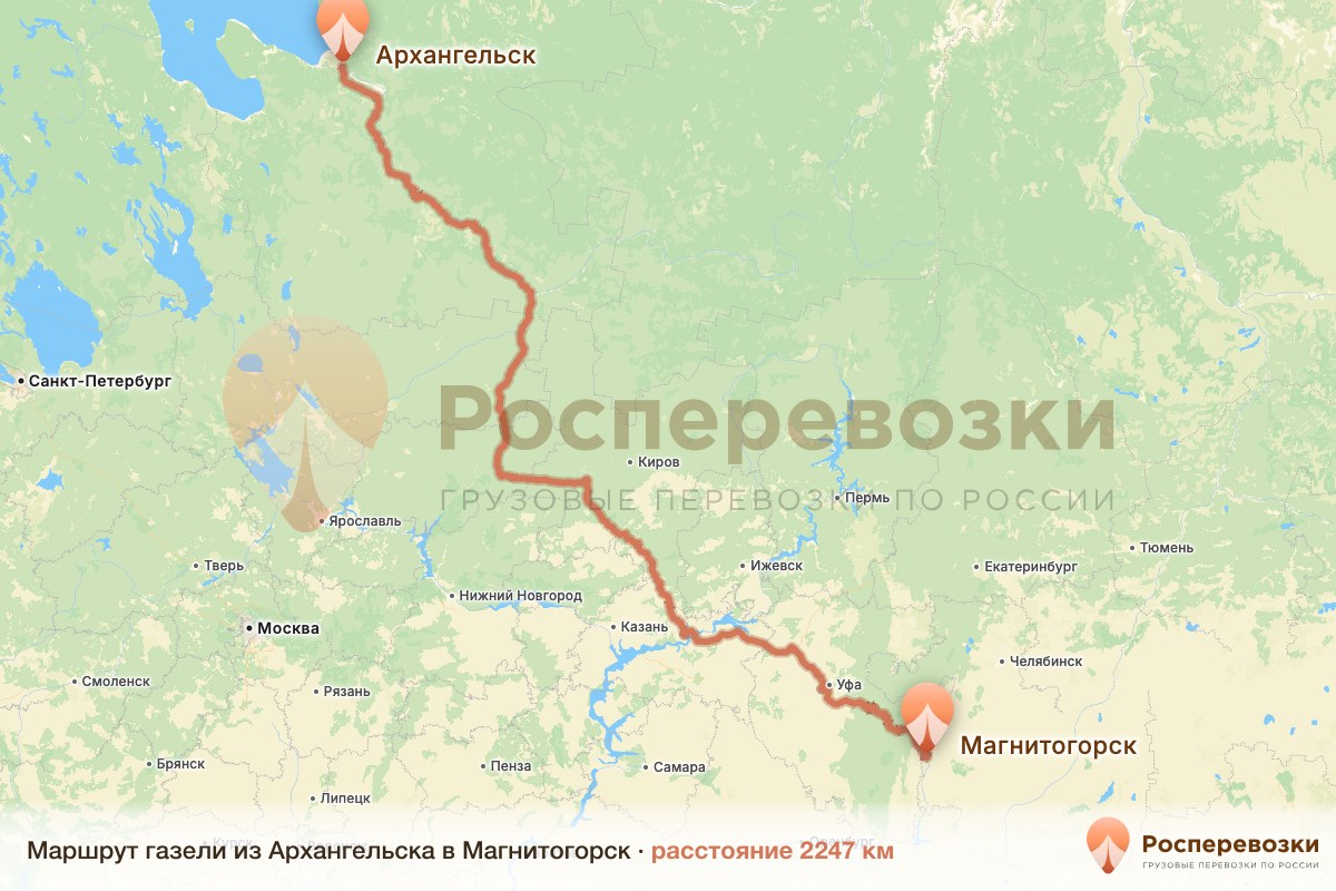 Газель Архангельск Магнитогорск