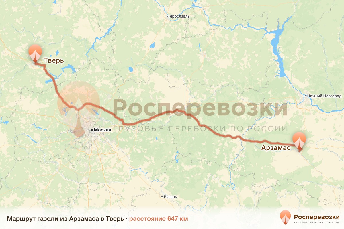 Газель Арзамас Тверь