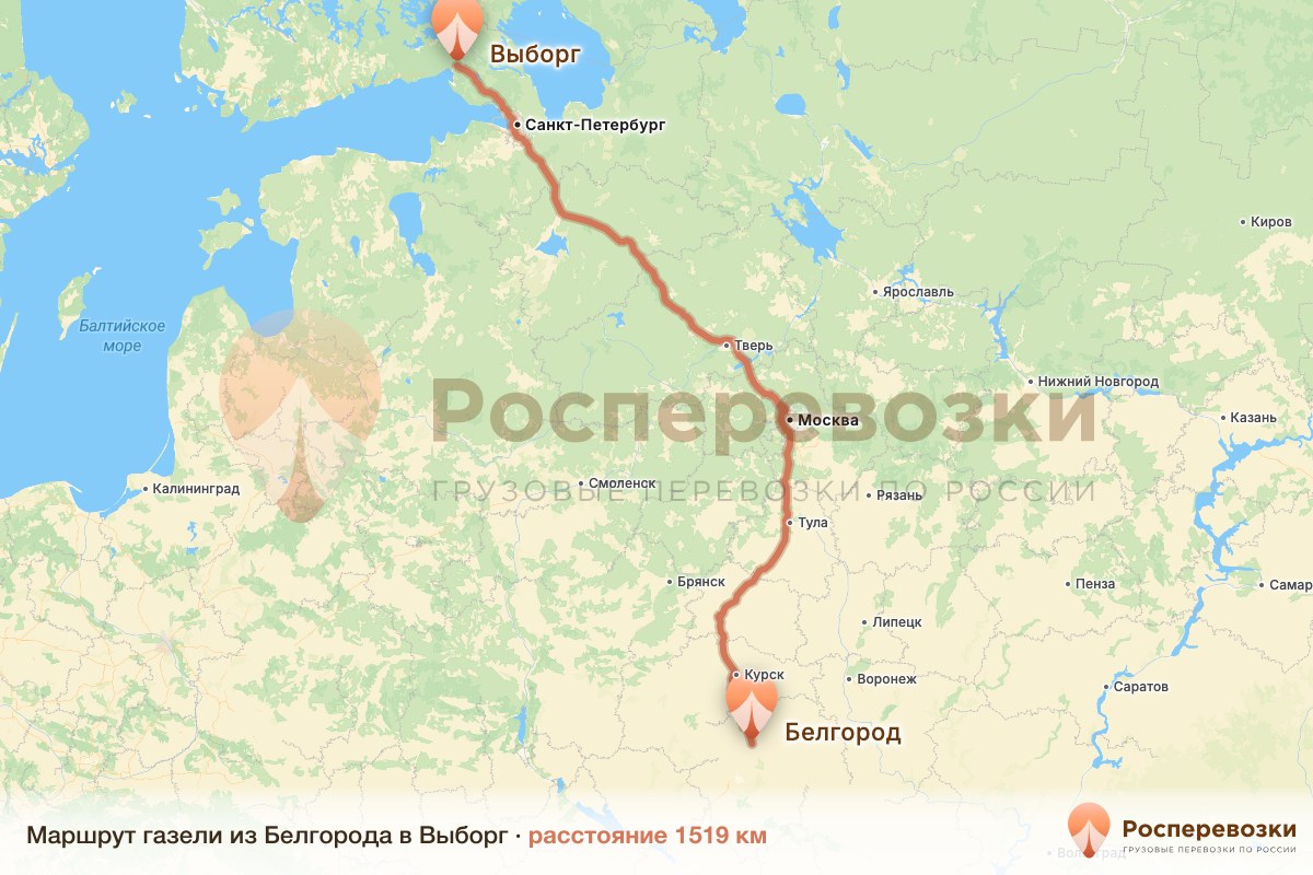 Газель Белгород Выборг
