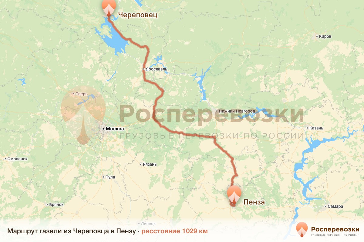 Газель Череповец Пенза