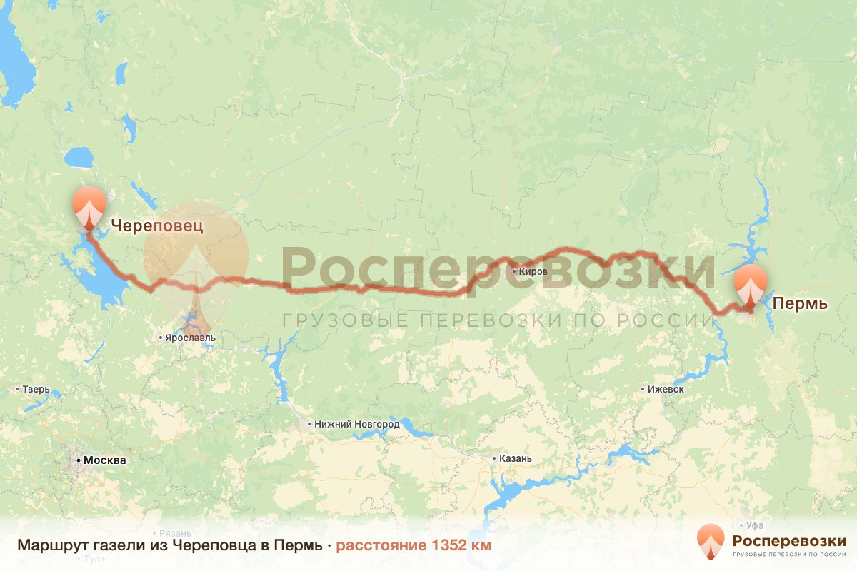 Газель Череповец Пермь