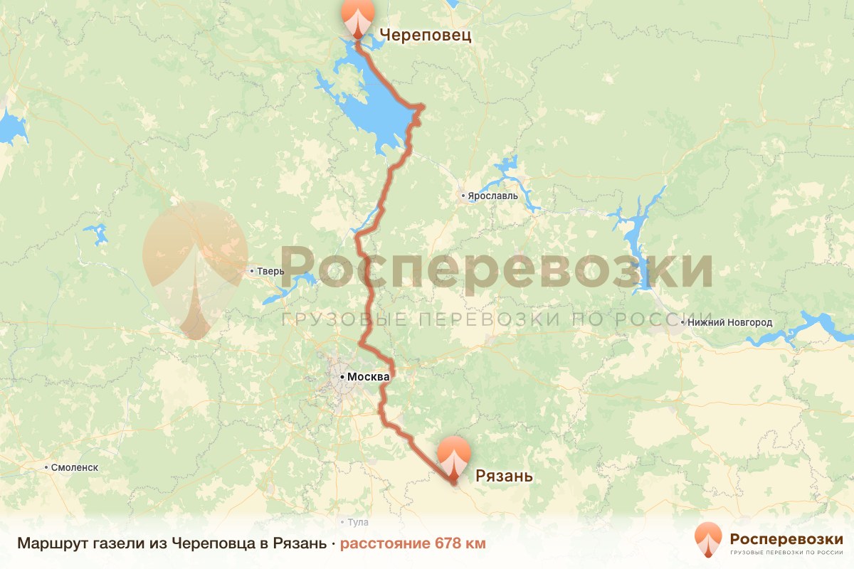 Газель Череповец Рязань