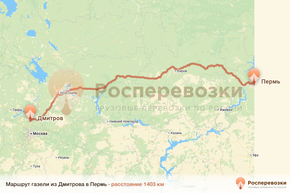 Газель Дмитров Пермь