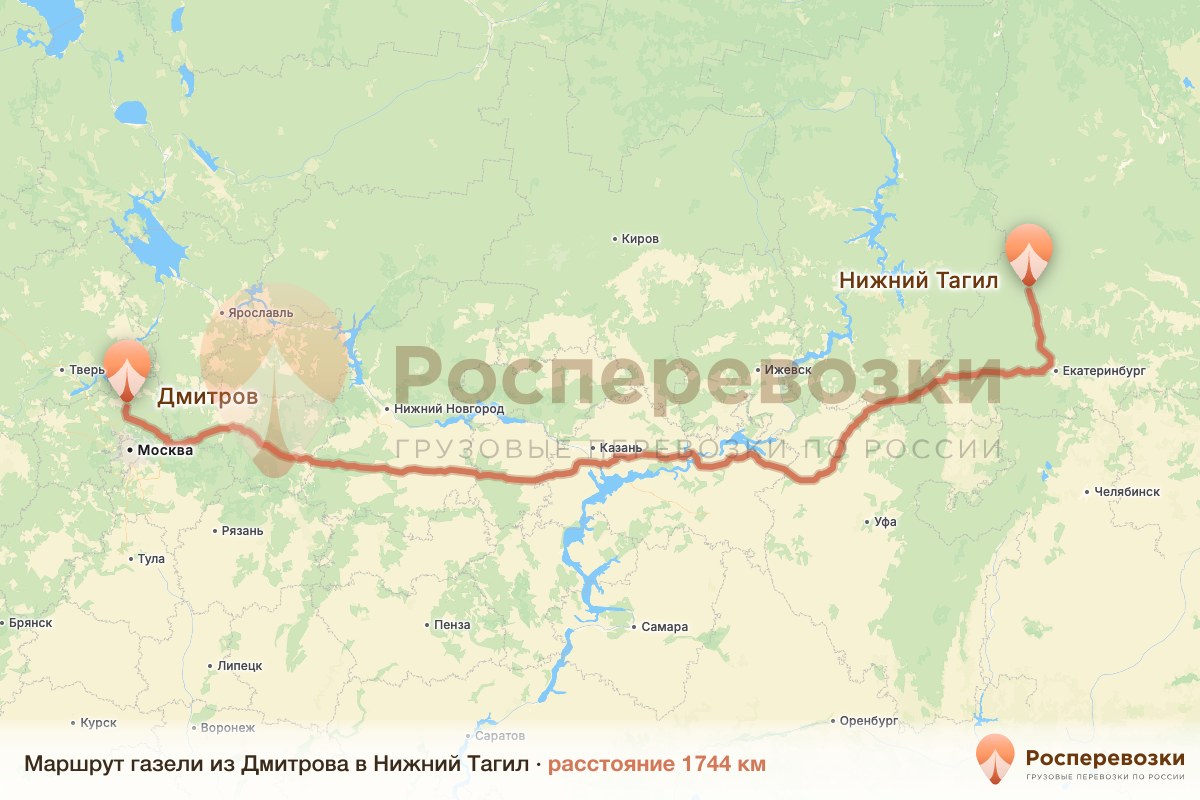 Газель Дмитров Нижний Тагил