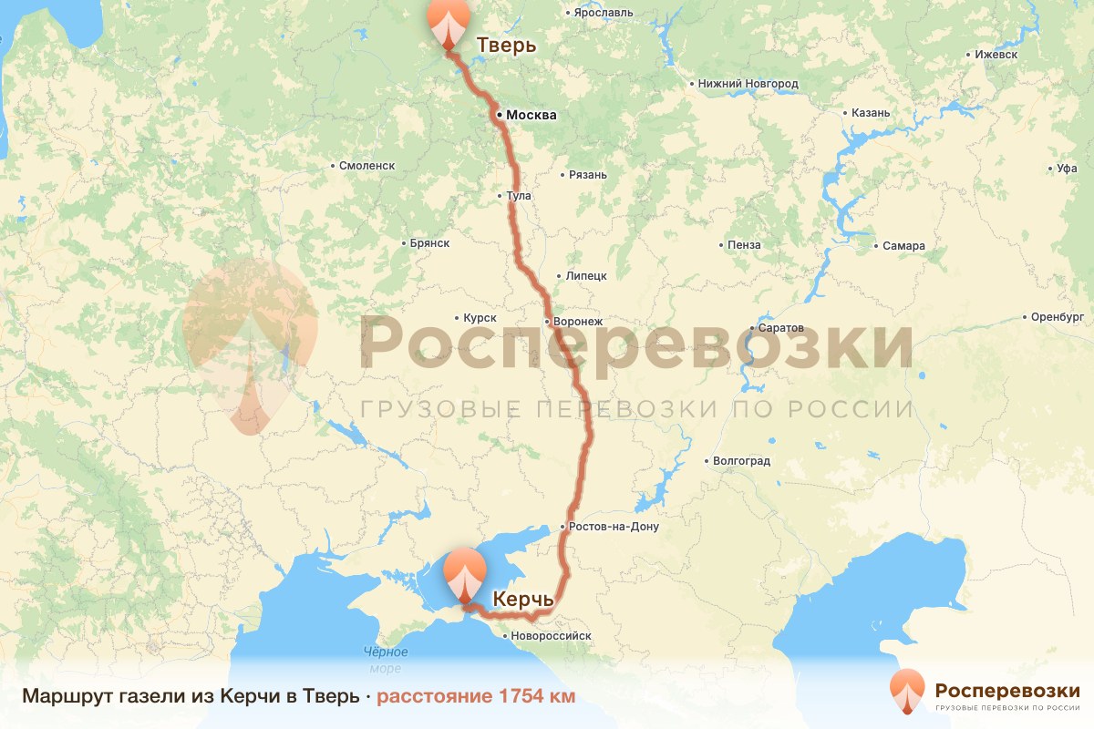 Газель Керчь Тверь
