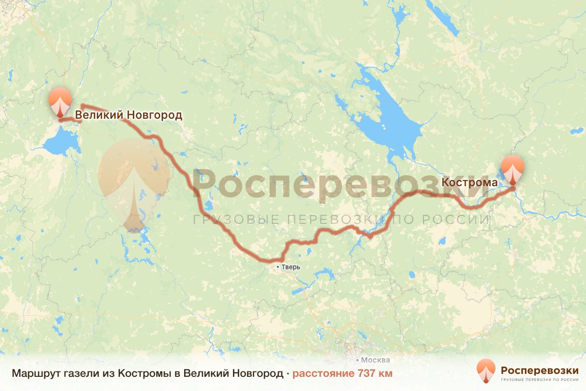 Газель Кострома Великий Новгород