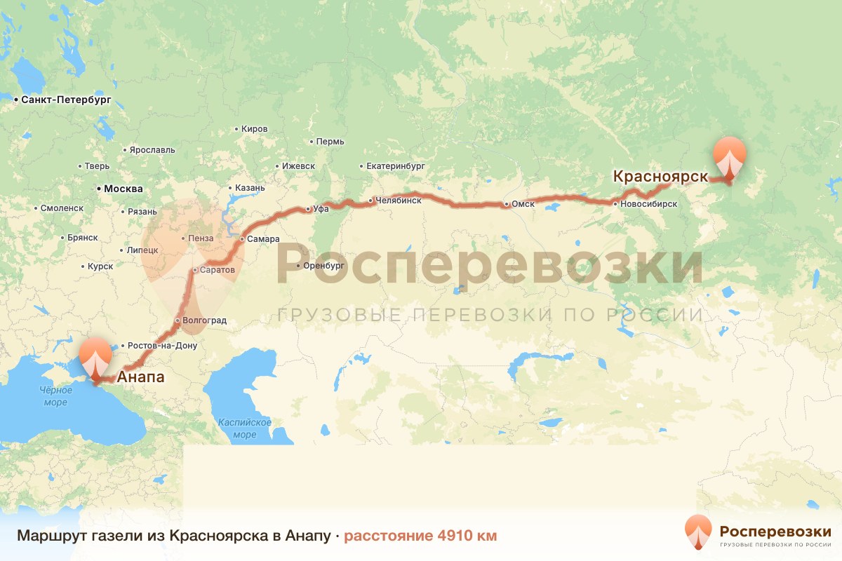 Газель Красноярск Анапа