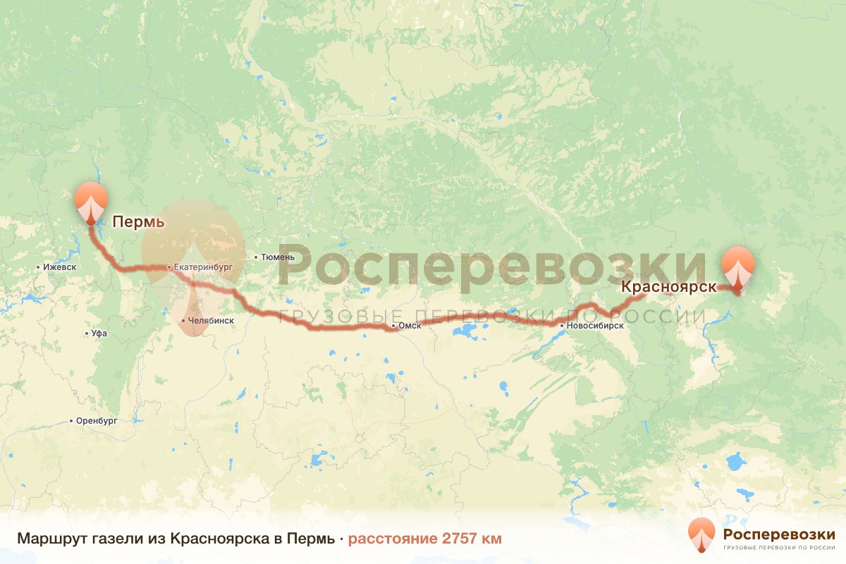 Газель Красноярск Пермь