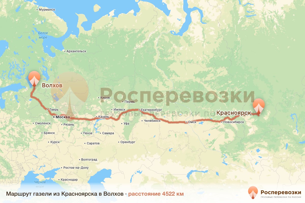 Газель Красноярск Волхов