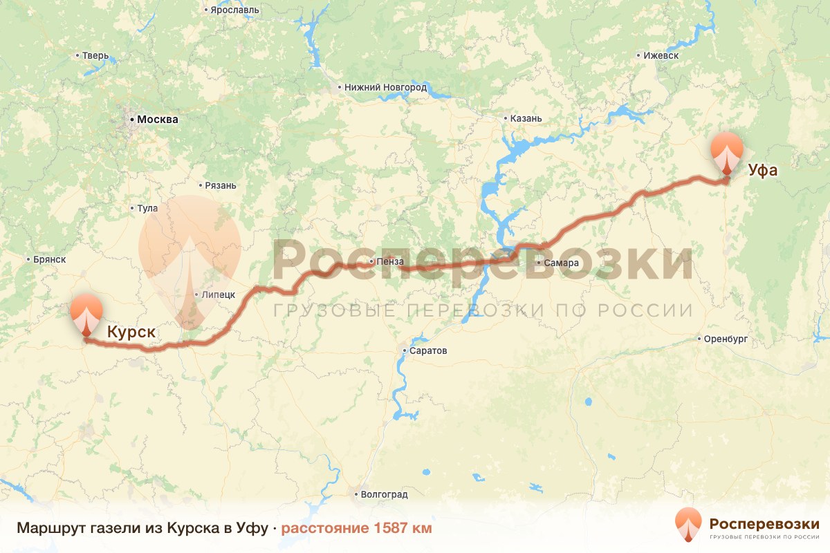 Газель Курск Уфа