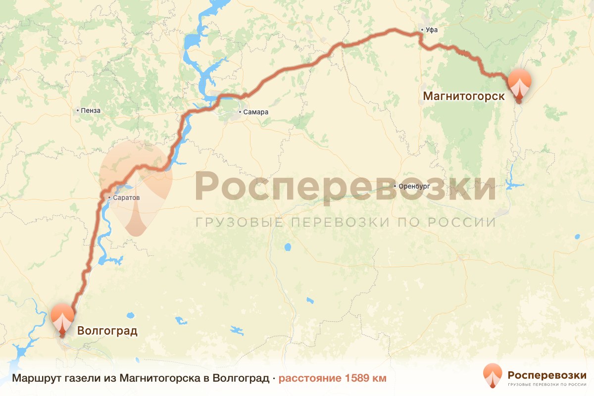 Газель Магнитогорск Волгоград