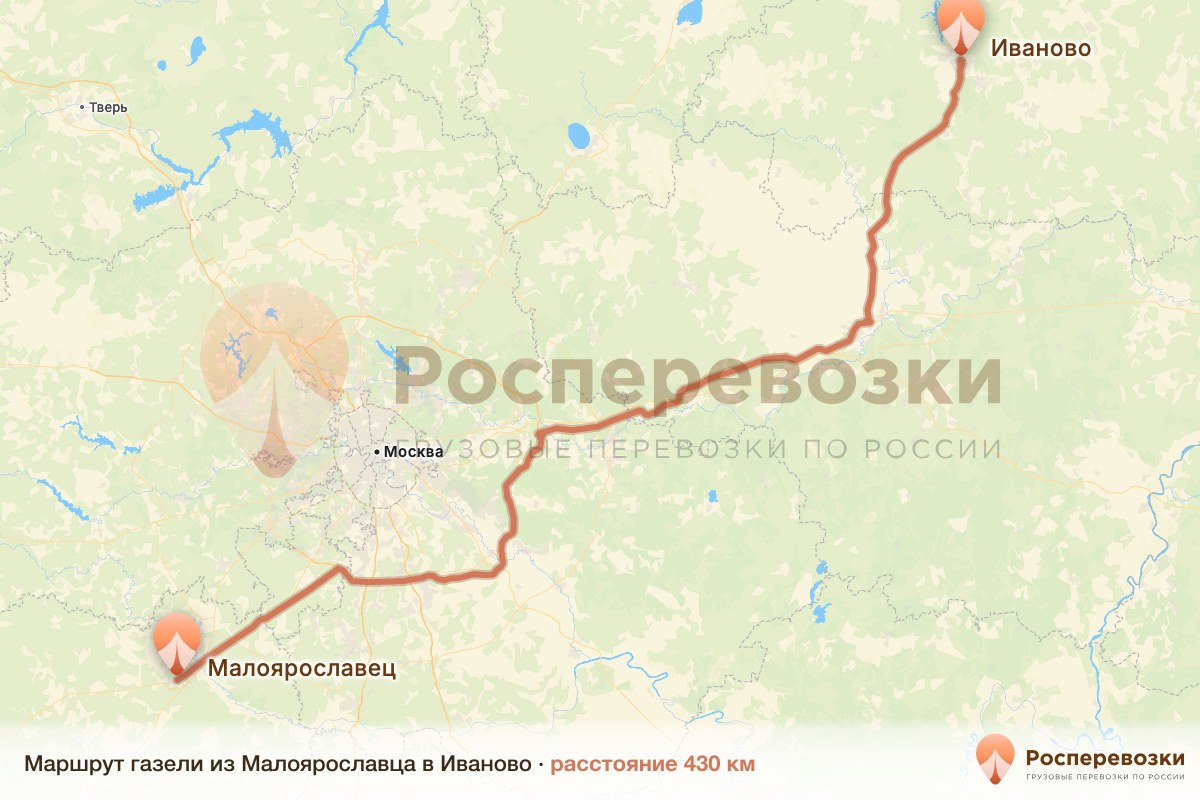 Газель Малоярославец Иваново