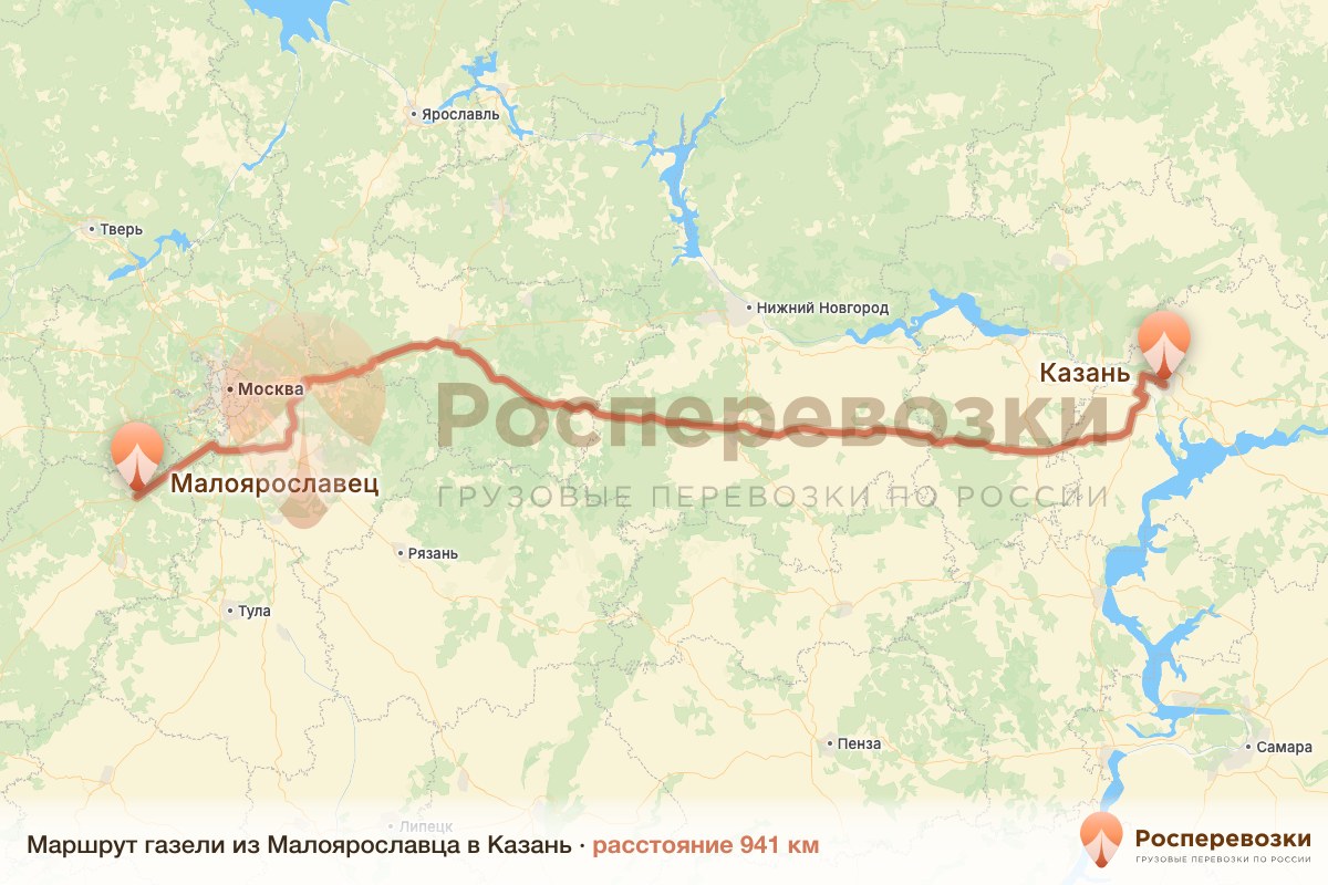 Газель Малоярославец Казань