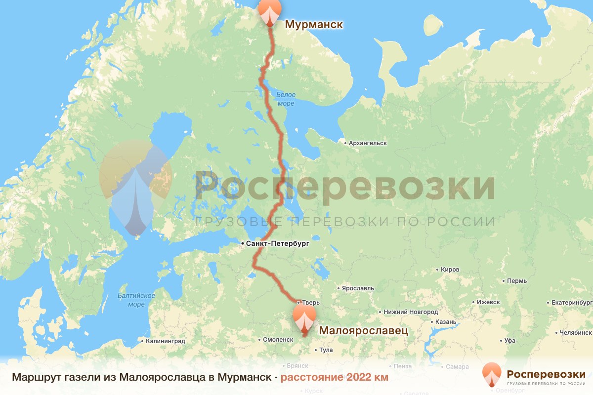 Газель Малоярославец Мурманск