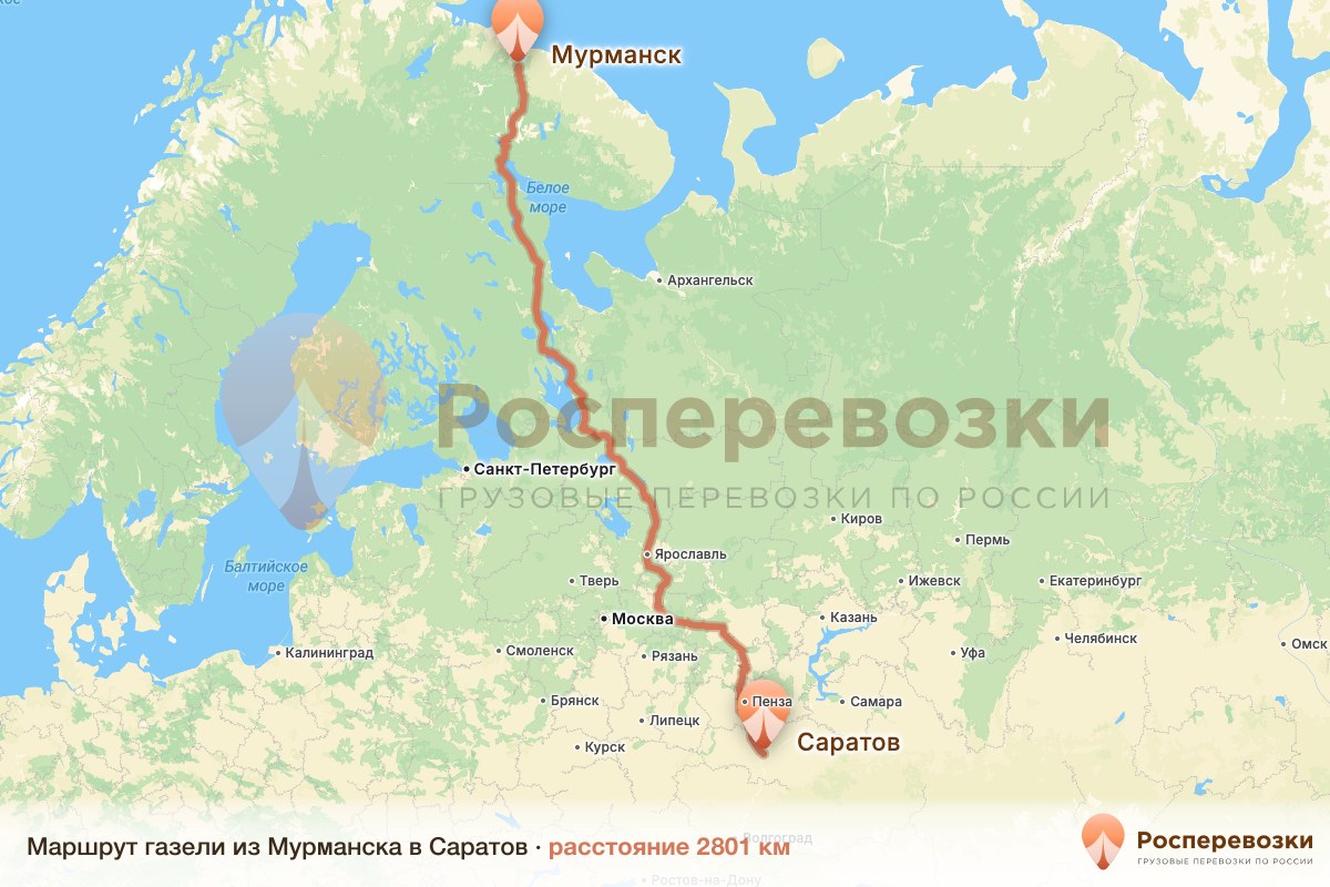 Газель Мурманск Саратов