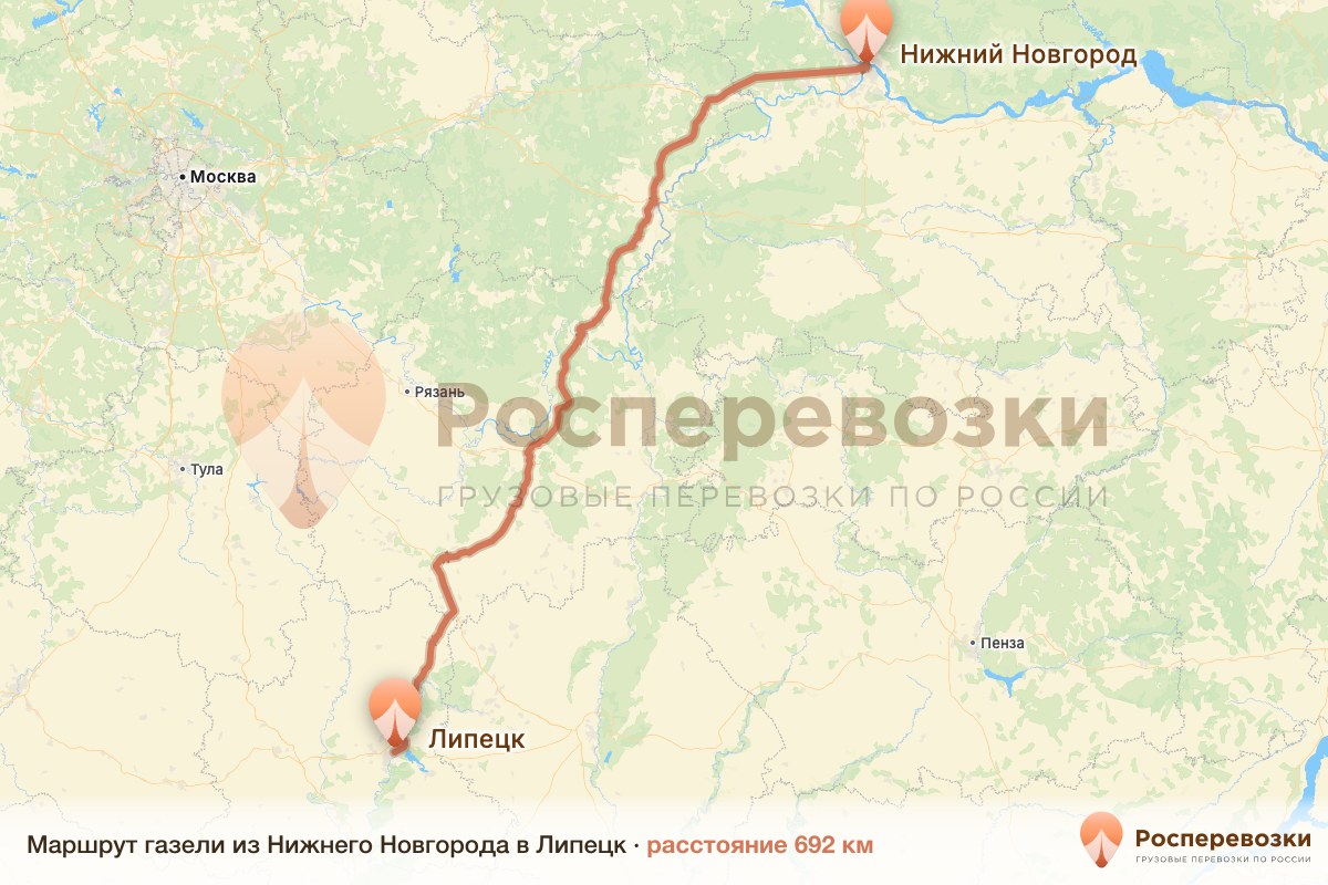 Газель Нижний Новгород Липецк