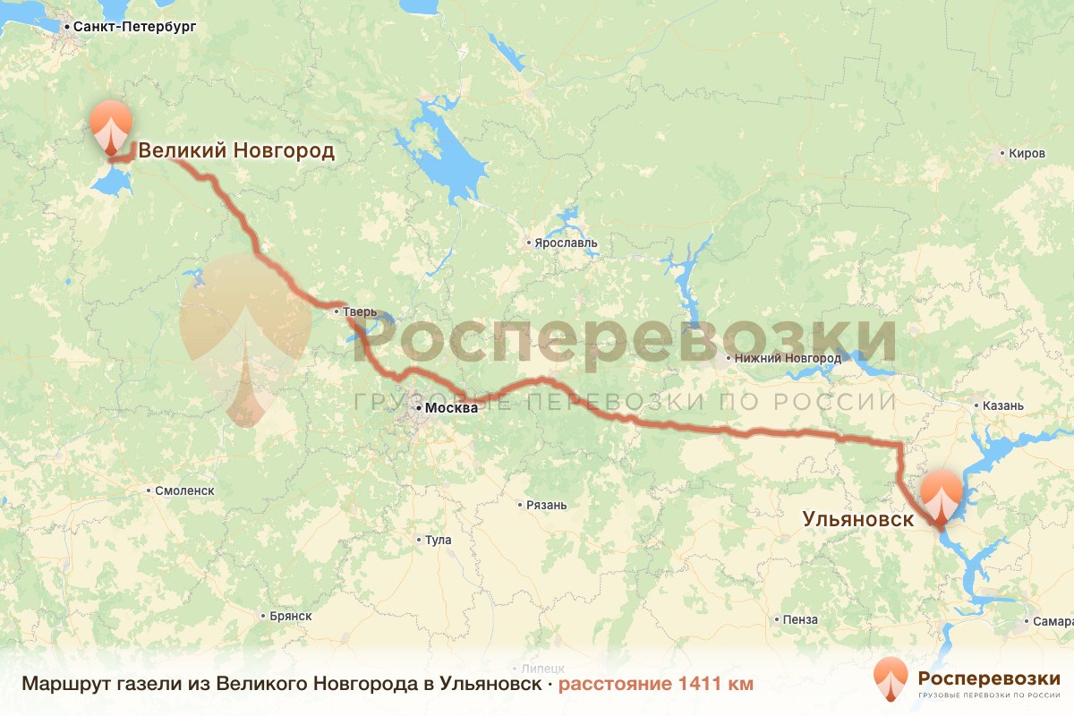 Газель Великий Новгород Ульяновск