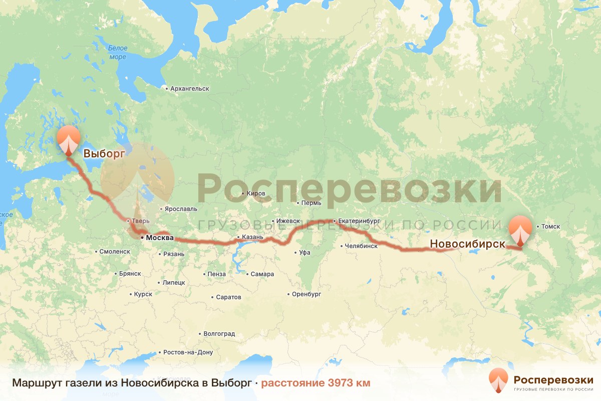 Газель Новосибирск Выборг