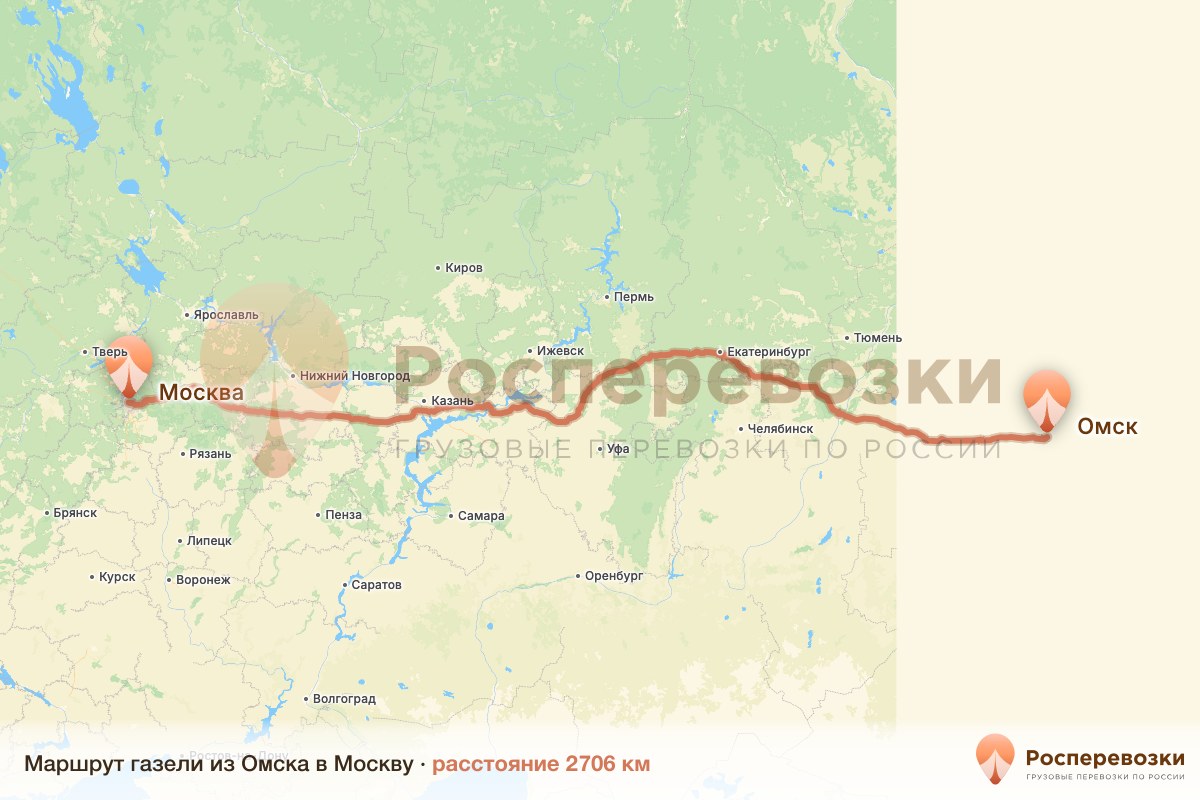Газель Омск Москва