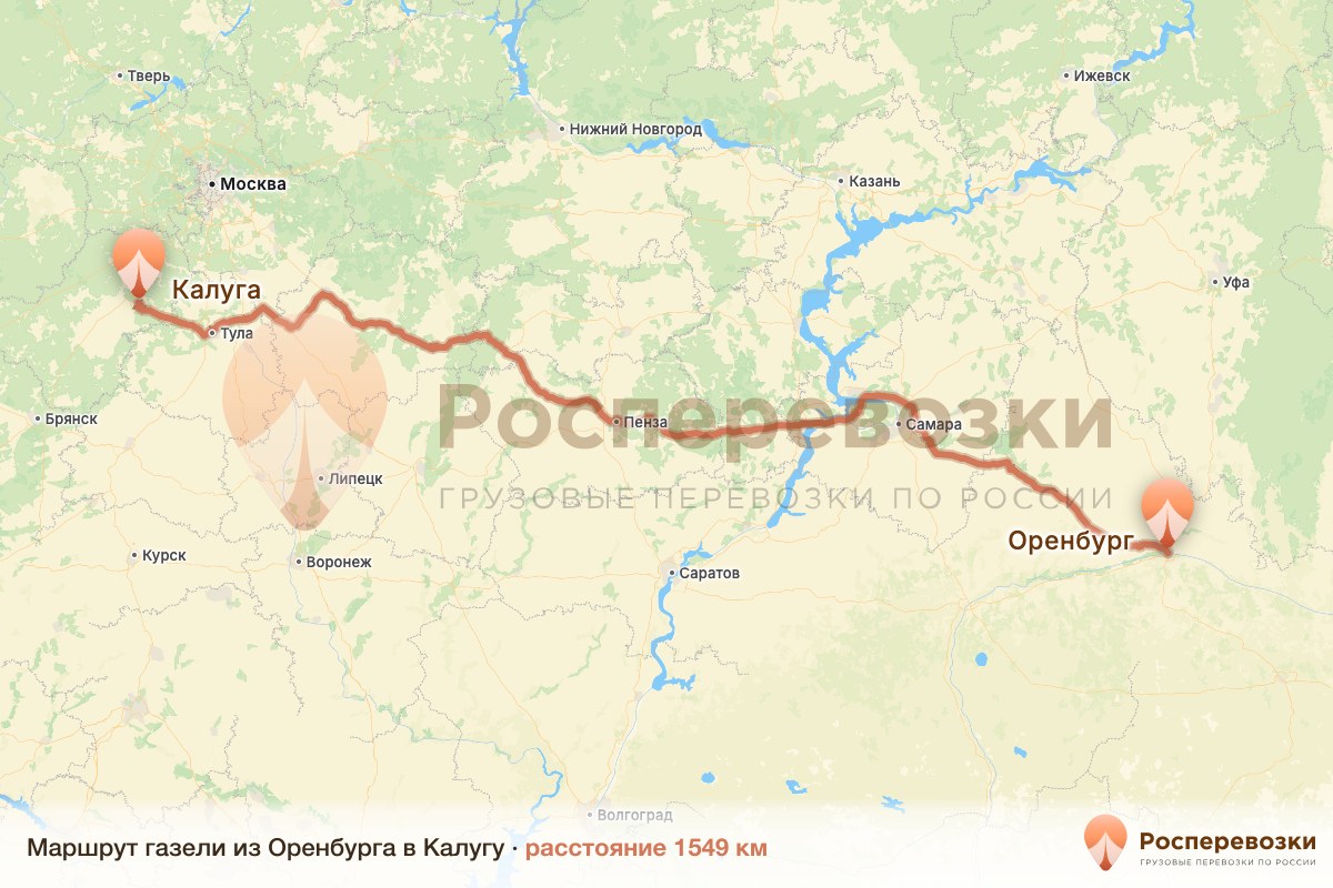 Газель Оренбург Калуга