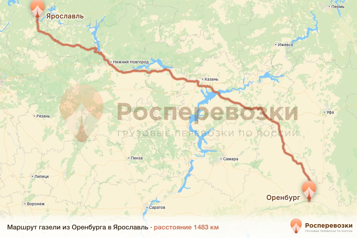 Газель Оренбург Ярославль