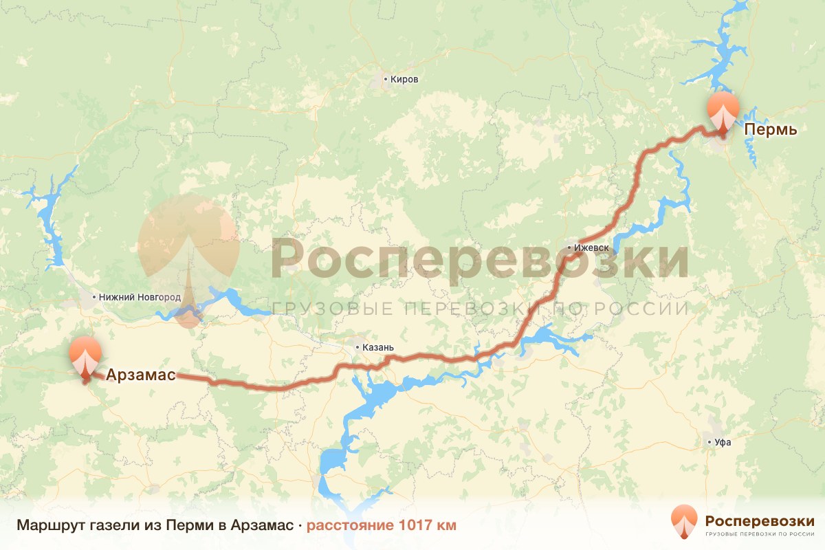 Газель Пермь Арзамас