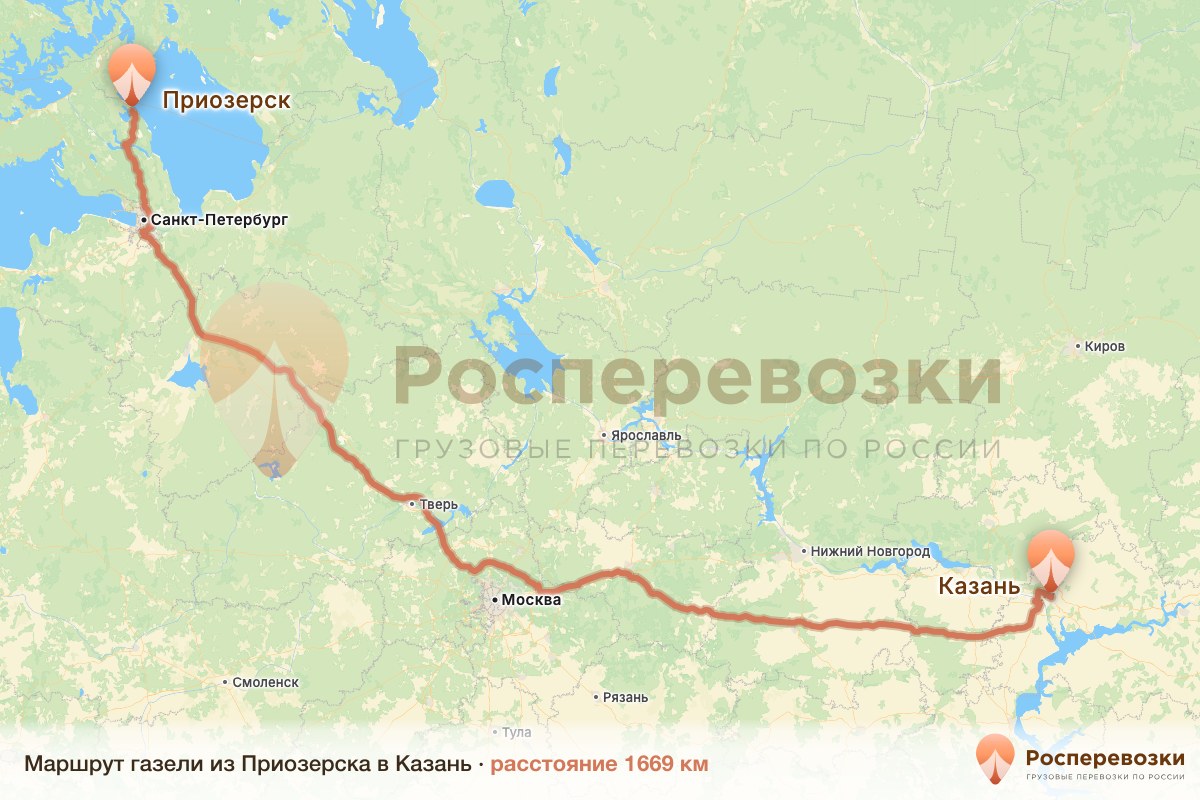 Газель Приозерск Казань