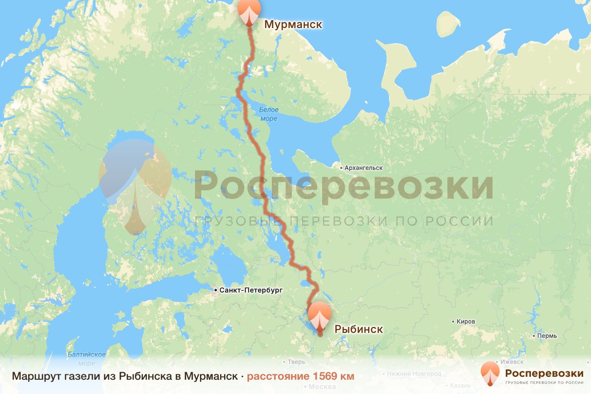 Газель Рыбинск Мурманск