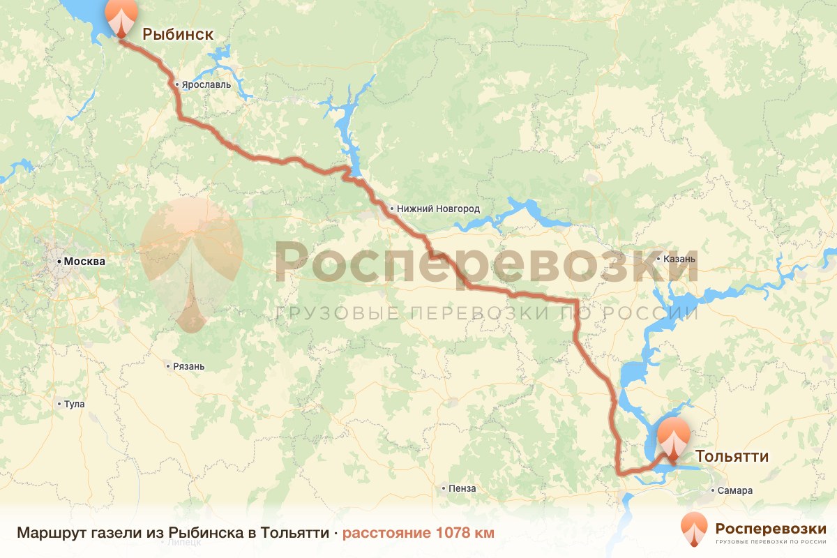 Газель Рыбинск Тольятти
